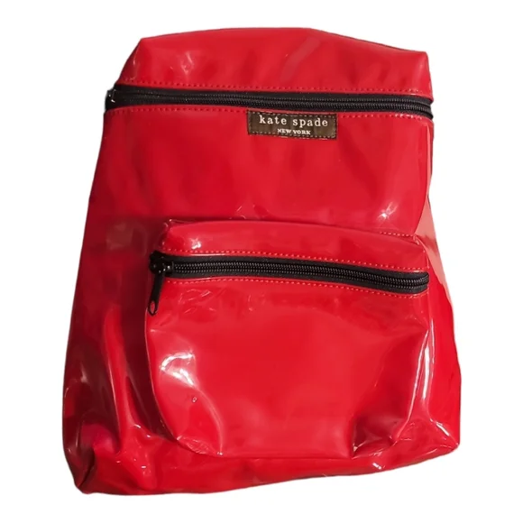 Kate Spade HTF NWOT Candy Apple Red Patent Backpack 